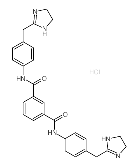 1,3-Benzenedicarboxamide,N1,N3-bis[4-[(4,5-dihydro-1H-imidazol-2-yl)methyl]phenyl]-, hydrochloride (1:2) Structure