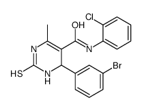 4-(3-bromophenyl)-N-(2-chlorophenyl)-6-methyl-2-sulfanylidene-3,4-dihydro-1H-pyrimidine-5-carboxamide结构式
