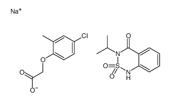 sodium,2-(4-chloro-2-methylphenoxy)acetate,2,2-dioxo-3-propan-2-yl-1H-2λ6,1,3-benzothiadiazin-4-one Structure
