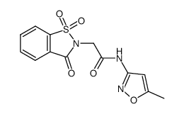 N-(5-methyl-3-isoxazolyl)-3-oxo-1,2-benzisothiazole-2(3H)-acetamide 1,1-dioxide结构式