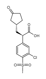 (2R)-2-(3-chloro-4-methanesulfonylphenyl)-3-[(1R)-3-oxocyclopentyl]propanoic acid Structure