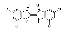 5,7-Dichloro-2-(5,7-dichloro-1,3-dihydro-3-oxo-2H-indol-2-ylidene)-1,2-dihydro-3H-indol-3-one结构式