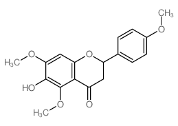 6-Hydroxy-5,7-dimethoxy-2-(4-methoxyphenyl)-2,3-dihydro-4H-chromen-4-one结构式