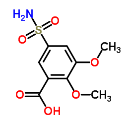 5-(氨基磺酰)-2,3-二甲氧苯甲酸结构式