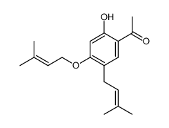 5-C-Prenyl-2-hydroxy-4-prenyloxyacetophenon结构式