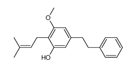 3-methoxy-2-(3-methylbut-2-enyl)-5-(1-phenylethyl)phenol结构式