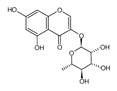 3,5,7-trihydroxychromone-3-O-α-L-rhamnopyranoside Structure