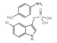 5-溴-3-吲哚磷酸酯,对甲苯胺盐结构式