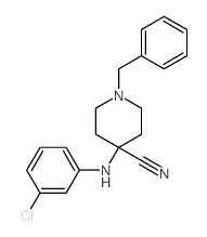 1-苄基-4-[(3-氯苯基)氨基]哌啶-4-甲腈结构式
