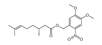 (3R)-3,7-dimethyloct-6-enoic acid 4,5-dimethoxy-2-nitrobenzyl ester结构式