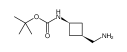 Carbamic acid, [cis-3-(aminomethyl)cyclobutyl]-, 1,1-dimethylethyl ester Structure