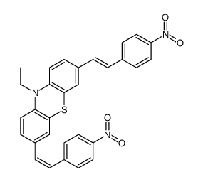 10-ethyl-3,7-bis[2-(4-nitrophenyl)ethenyl]phenothiazine Structure