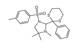 2-<2-(1-tosyl-3,4,4-trimethylimidazolidinyl)>phenyl-1,3-dithiane结构式