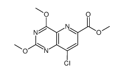 6-methoxycarbonyl-2,4-dimethoxy-8-chloropyrido(3,2-d)pyrimidine结构式