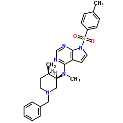 7H-Pyrrolo[2,3-d]pyrimidin-4-amine, N-methyl-N-[(3R,4R)-4-methyl-1-(phenylmethyl)-3-piperidinyl]-7-[(4-met hylphenyl)sulfonyl]- picture