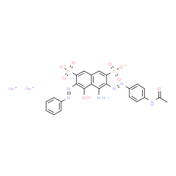 disodium 3-[[4-(acetylamino)phenyl]azo]-4-amino-5-hydroxy-6-(phenylazo)naphthalene-2,7-disulphonate Structure