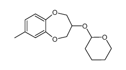 3,4-dihydro-7-methyl-3-[(tetrahydro-2H-pyran-2-yl)oxy]-2H-1,5-benzodioxepine结构式