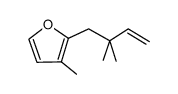 2-(2,2-dimethyl-but-3-enyl)-3-methyl-furan结构式