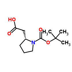 (R)-2-(1-(tert-Butoxycarbonyl)pyrrolidin-2-yl)acetic acid Structure