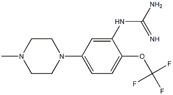 1-(5-(4-methylpiperazin-1-yl)-2-(trifluoromethoxy)phenyl)guanidine结构式