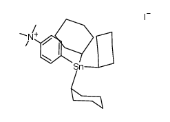 {(cyclo-C6H11)3SnC6H4-p-N(CH3)3}I结构式