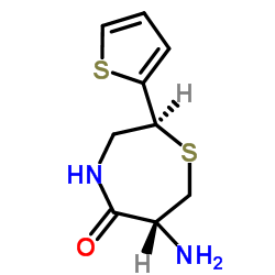 (2S,6R)-6-氨基-2-2-(噻吩基)-1,4-硫氮杂卓-5-酮结构式