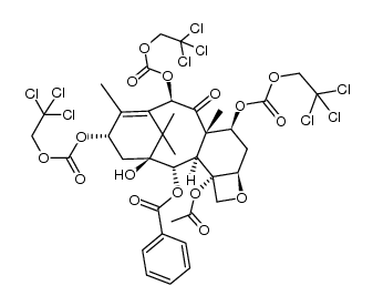 7,10,13-tri(2,2,2-tricholoroethyloxycarbonyl)-10-deacetyl baccatin III Structure