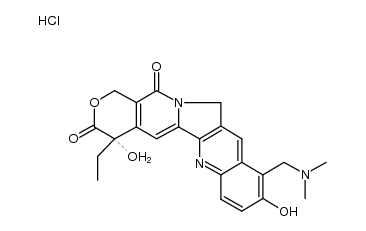 10-[(dimethylamino)methyl]-4-ethyl-4,9-dihydroxy-1H-pyrano[3',4':6,7]indolizino[1,2-b]quinoline-3,14(4H,12H)dione hydrochloride Structure