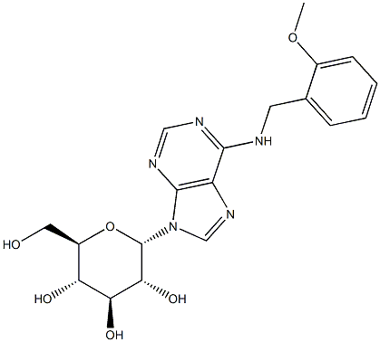 9-alpha-D-Glucopyranosyl-N-[(2-methoxyphenyl)methyl]-9H-purin-6-amine Structure