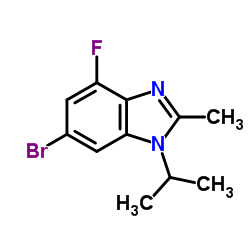 6-溴-4-氟-2-甲基-1-(1-甲基乙基)-1H-苯并咪唑结构式