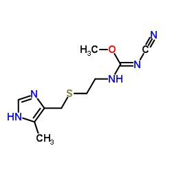 Methyl N-cyano-N'-(2-{[(4-methyl-1H-imidazol-5-yl)methyl]sulfanyl}ethyl)carbamimidate结构式