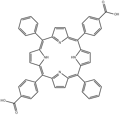 5,10-二(4-羧基苯基)-10,20-二苯基-卟啉结构式