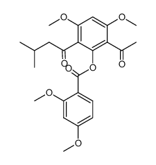 2-acetyl-3,5-dimethoxy-6-(3-methylbutanoyl)phenyl 2,4-dimethoxybenzoate Structure