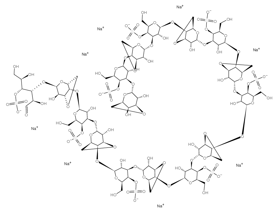 neocarrahexadecaose-4(1,3,5,7,9,11,13,15)-octa-o-sulfate, octasodium salt结构式