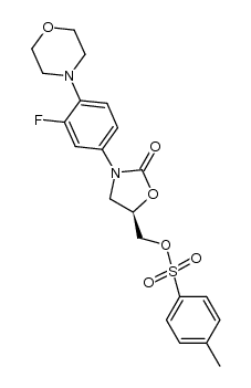 (R)-[N-3-(3-fluoro-4-morpholinylphenyl)-2-oxo-5-oxazolidinyl]methyl 4-methylbenzenesulfonate结构式
