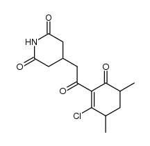 4-(2-(2-chloro-3,5-dimethyl-6-oxocyclohex-1-en-1-yl)-2-oxoethyl)piperidine-2,6-dione结构式