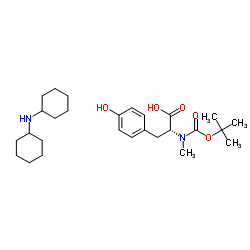 N-[叔丁氧羰基]-N-甲基-D-酪氨酸结构式