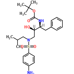 [(1S,2R)-1-苄基-2-羟基-3-[异丁基-[(4-氨基苯基)磺酰基]氨基] 丙基]氨基甲酸叔丁酯结构式