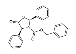 (2S,4S)-3-benzyloxycarbonyl-2,4-diphenyl-1,3-oxazolidin-5-one结构式