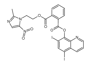1-(5,7-diiodoquinolin-8-yl)-4-[2-(2-methyl-5-nitro-1H-imidazolyl)ethyl]phthalate结构式