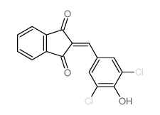 2-[(3,5-二氯-4-羟基苯基)亚甲基]-1H-茚-1,3(2H)-二酮结构式
