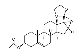 16α,17α-epoxy-20-ethylenedioxypregn-5-ene-3β-yl acetate结构式