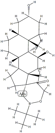 17,21-[(tert-Butylboranediyl)bisoxy]-3α,11β-dihydroxy-5β-pregnan-20-one Structure
