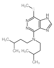 N,N-bis(3-methylbutyl)-2-methylsulfanyl-3,4,7,9-tetrazabicyclo[4.3.0]nona-2,4,7,10-tetraen-5-amine结构式