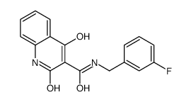 N-[(3-fluorophenyl)methyl]-4-hydroxy-2-oxo-1H-quinoline-3-carboxamide结构式