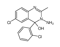3-Amino-6-chloro-4-(2-chlorophenyl)-3,4-dihydro-4-hydroxy-2-methylquinazoline Structure