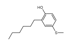 4-methylthio-2-(n-hexyl)-phenol结构式