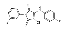3-chloro-1-(3-chlorophenyl)-4-(4-fluoroanilino)pyrrole-2,5-dione Structure