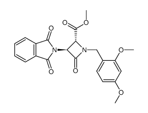 trans-1-(2,4-dimethoxybenzyl)-4-methoxycarbonyl-3-phthalimido-2-azetidinone Structure