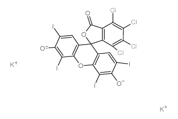 disodium (3-oxo-6-oxido-2,4,5,7-tetraiodo-3H-xanthen-9-yl)-3,4,5,6-tetrachlorobenzoate structure